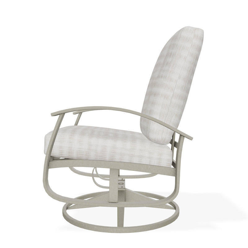 Belle Isle Outdoor Lounge Chair, Illusion Plaid Birch, Storm