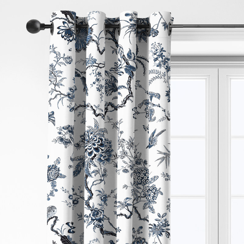 Ensemble de 2 panneaux de rideaux en coton avec œillets Tree Top Sky, L 50 po x L 180 po