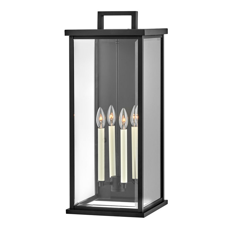 Weymouth 27" Four-Light Outdoor Wall Mount Lantern, Black