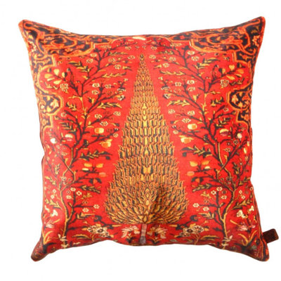 Pasargad velvet tree of life Throw Pillow 16'' X 16"