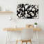 Ensemble de 1 tableau abstrait noir et blanc à coups de pinceau sur toile tendue-590789683