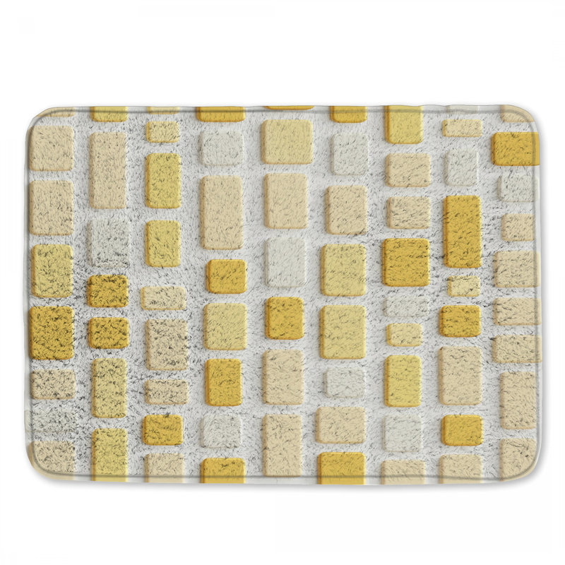 Tapis de bain jaune jaune, 34in W x 21in L