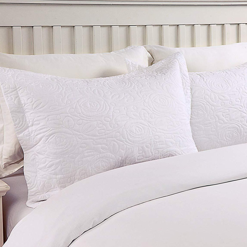 P-solid Shams Polyester Bedding, Standard, White
