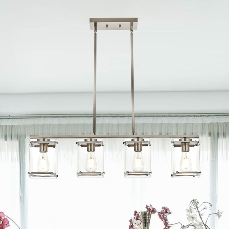 Yetkin 4 - Light Kitchen Island Pendant, Brushed Nickel