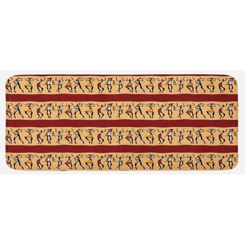 Tapis de cuisine en couleur indigène de personnes différentes poses de culture ruby