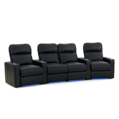 130.5" Wide Home Theater Row Seating with Cup Holder by Latitude Run