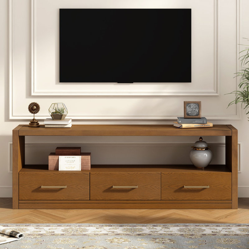Zechariah Stylish Storage TV Stand, Brown