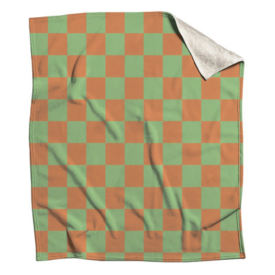 Green Orange Checkerboard Blankets