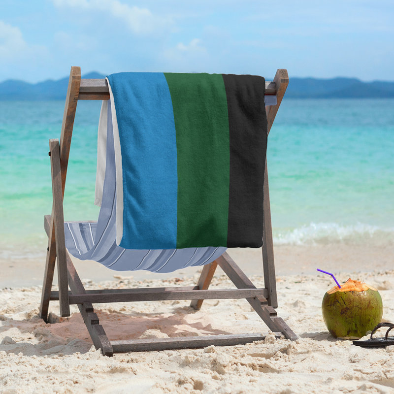 Lightweight Beach Towel, Blue/Green/Black