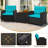 Ensemble de 3 meubles de patio avec coussins lavables pour table basse en verre trempé-4881722