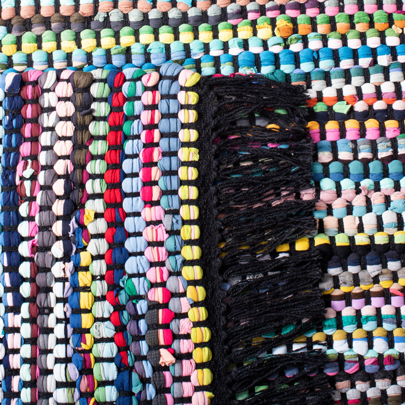 Tapis de couleur unie en coton recyclé à tissage plat Amble, Rectangle 3 pi x 5 pi