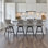 Tabourets de bar pivotants en velours avec décoration capitonnée et pieds en bois Cicero