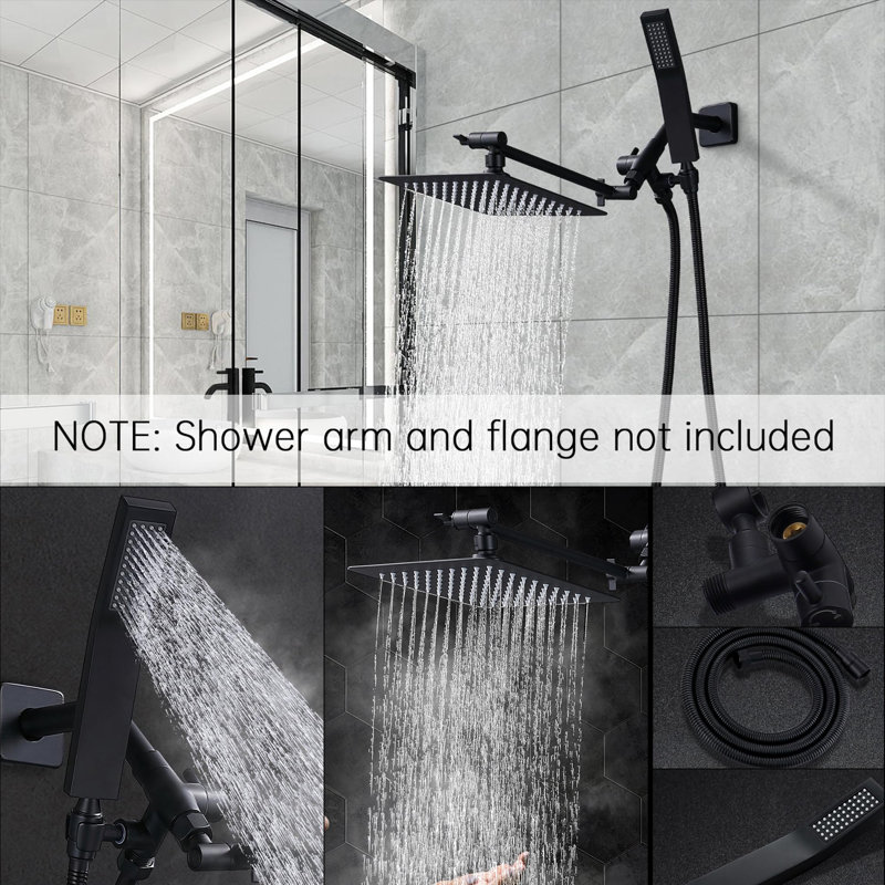 Luxurious Dual Shower Head Combination, Matte Black