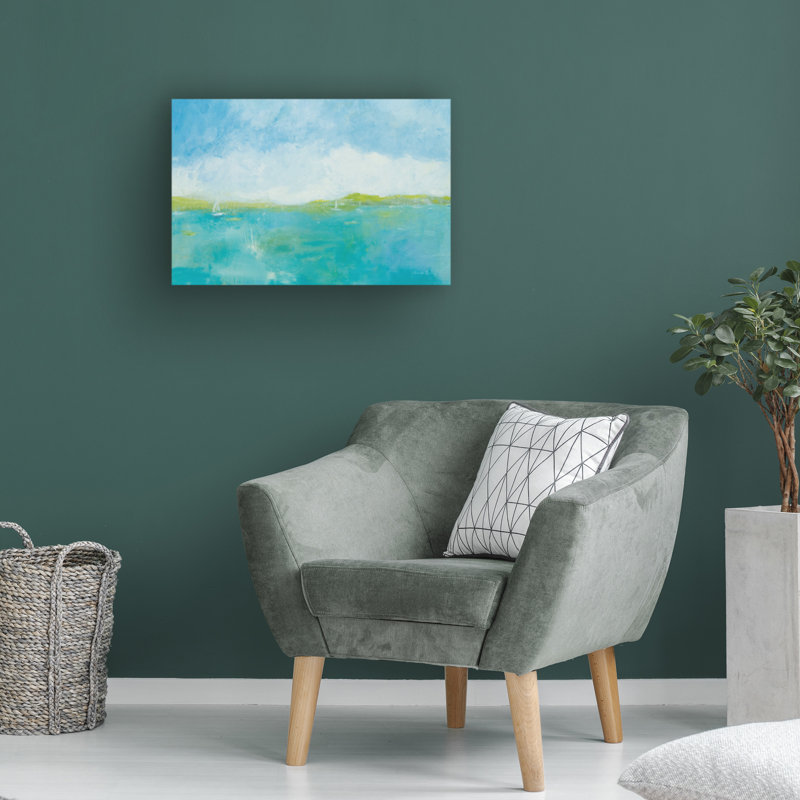 Turquoise and Green Landscape Canvas Art, 24" x 16"