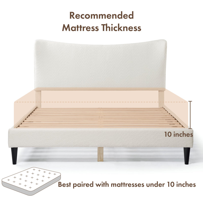 Anij Upholstered Wingback Bed