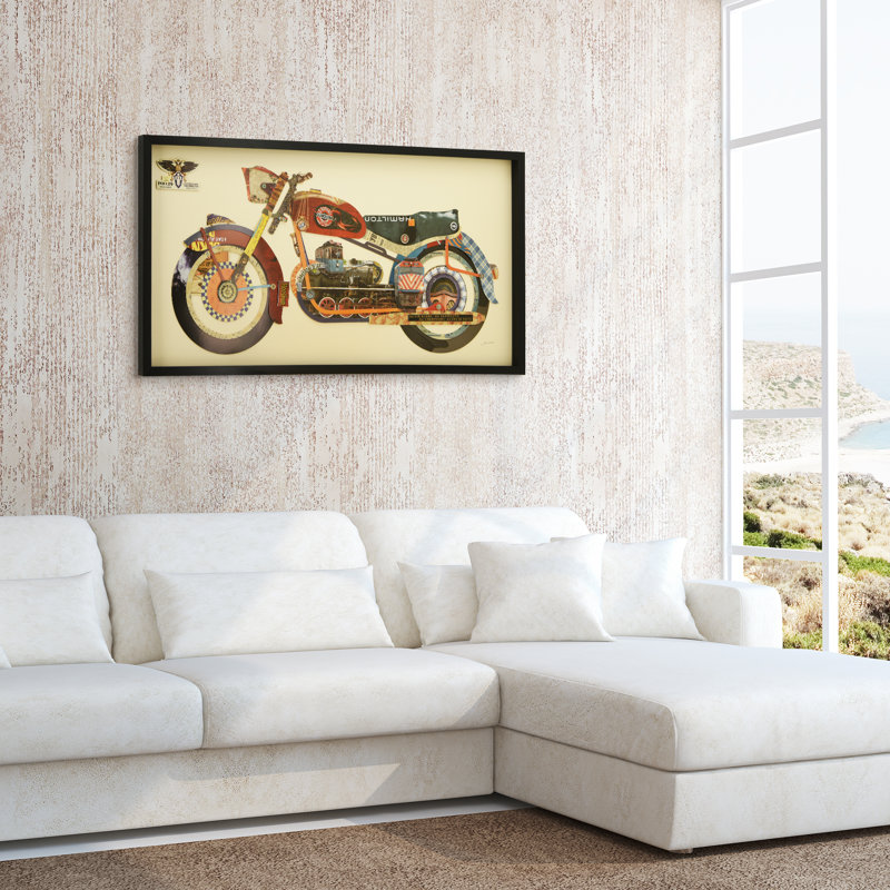 Holy Furious Motorbike Dimensional Collage Framed Graphic Art
