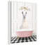 «Llama in Pink Bathaign on Checker Floor» par Amy Peterson, reproduction d'art sur toile encadrée