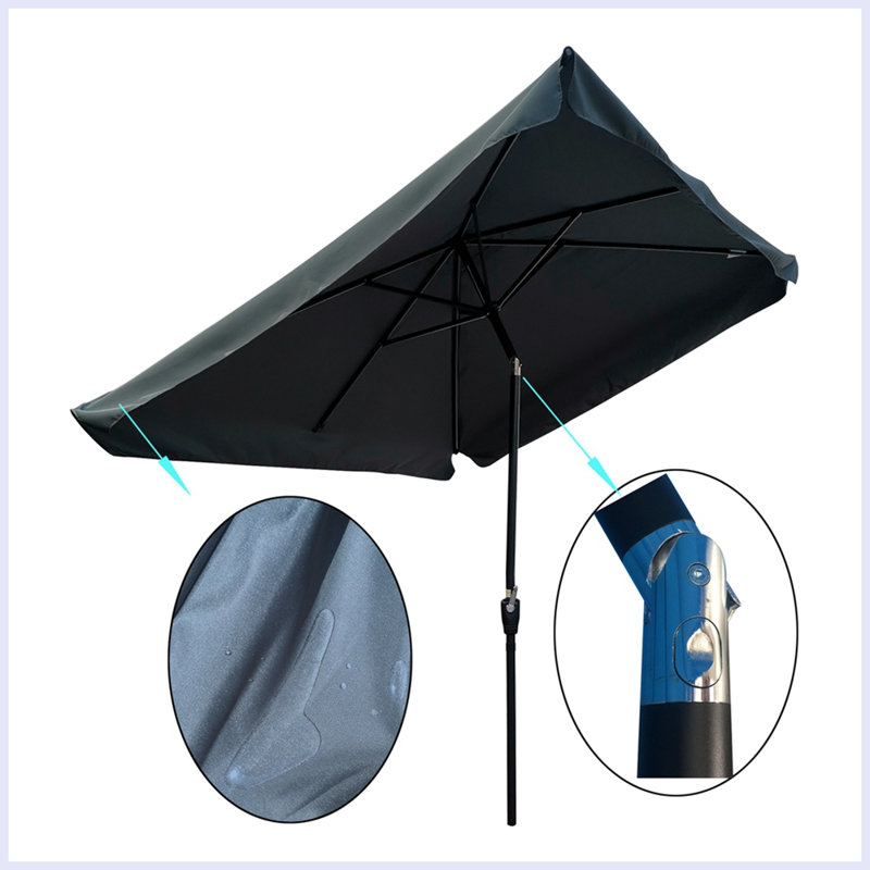 Parasol de patio 10 pi 6,5 pi, Gris