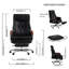 Fauteuil de bureau Kinnls Cameron avec ventilation chauffée, fauteuil de direction pour cadres entièrement inclinable avec repose-pieds rétractable, fauteuil de direction ergonomique en cuir véritable réglable (noir)-86822394