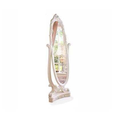 French Cream Carved HD Silver Glass Full Length Mirror