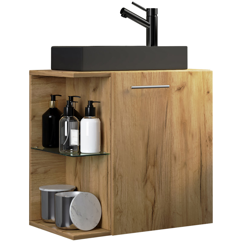 Raminta Bathroom Furniture Suite, Black/Wood