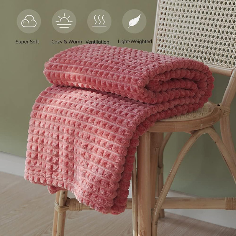 Throw Blanket For Couch-Super Soft Fluffy Blankets, Coral Red