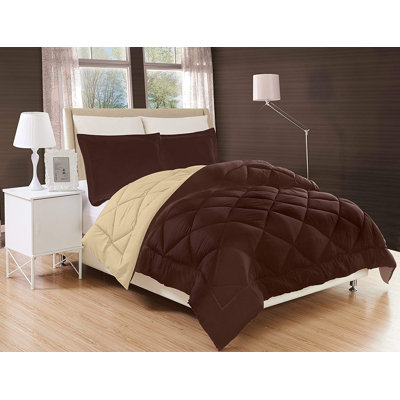 Ensemble d'édredon réversible en duvet d'oie 3 pièces ELEGANT COMFORT, disponible en plusieurs tailles et couleurs
