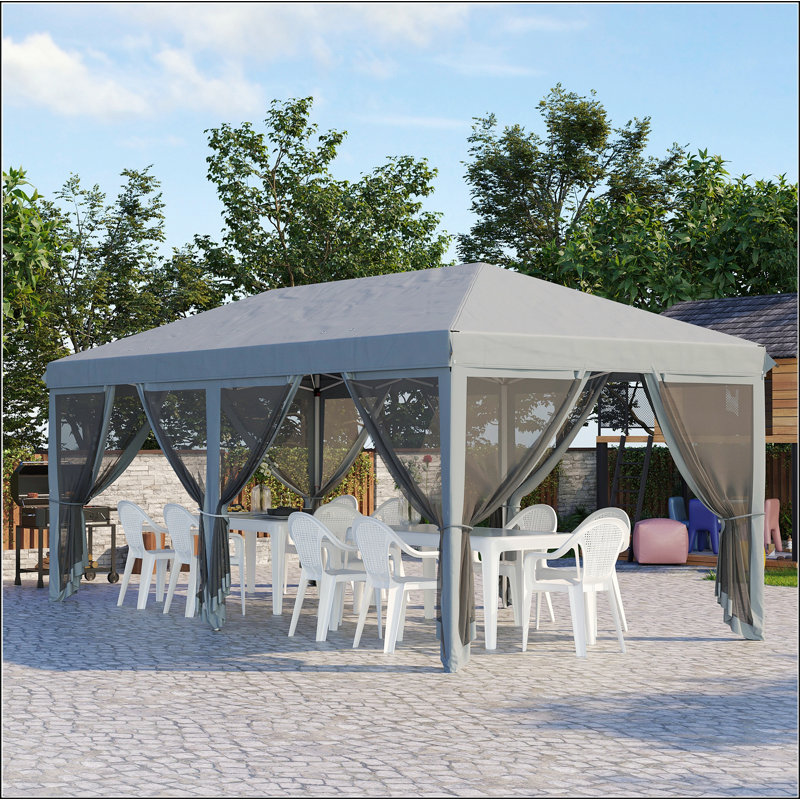 Auvent avec moustiquaire 10 pi x 20 pi Outsunny, Gris