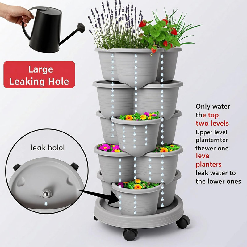 5 Tier Vertical Stackable Garden Planter