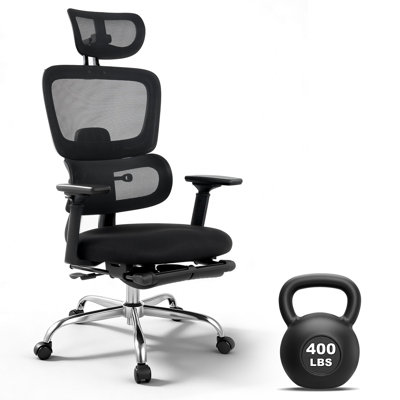 Ergonomic Mesh Office Chair, Double Back Support Desk Chair with Lumbar Support | 330 LBS Home Computer Chair with Adjustable Headrest