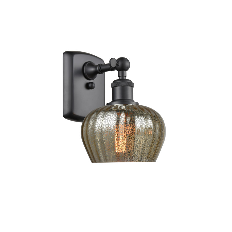 Patrina Armed Sconce, Matte Black, Clear, Incandescent