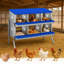 Metal Nesting Boxes for Chickens-6 Compartment Chicken Nesting Box with Bracket Legs for Laying Eggs, Wall Mountable Roll Away Laying Boxes for Hens and Chicken Coop,Blue
