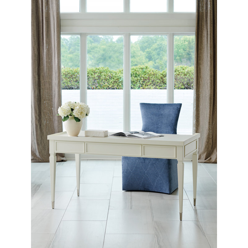 White Maple Contemporary Writing Desk with Drawers