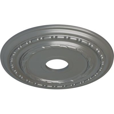 Endurathane Dublin Ceiling Medallion, 17 7/8"OD x 3 5/8"ID x 1 1/4"P (Fits Canopies up to 5 1/8"), Hand-Painted Silver Finish