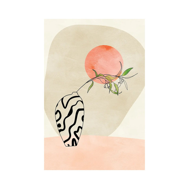 Floral Stillife With Moon In Pastel by Ana Rut Bré - Gallery-Wrapped Canvas Giclée on Canvas, 20.32 cm H x 30.48 cm W, Canvas