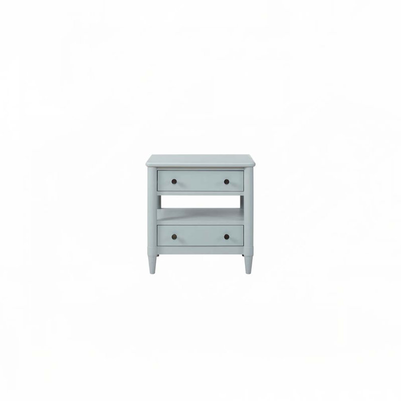 Table de chevet avec 2 tiroirs, Bleu clair
