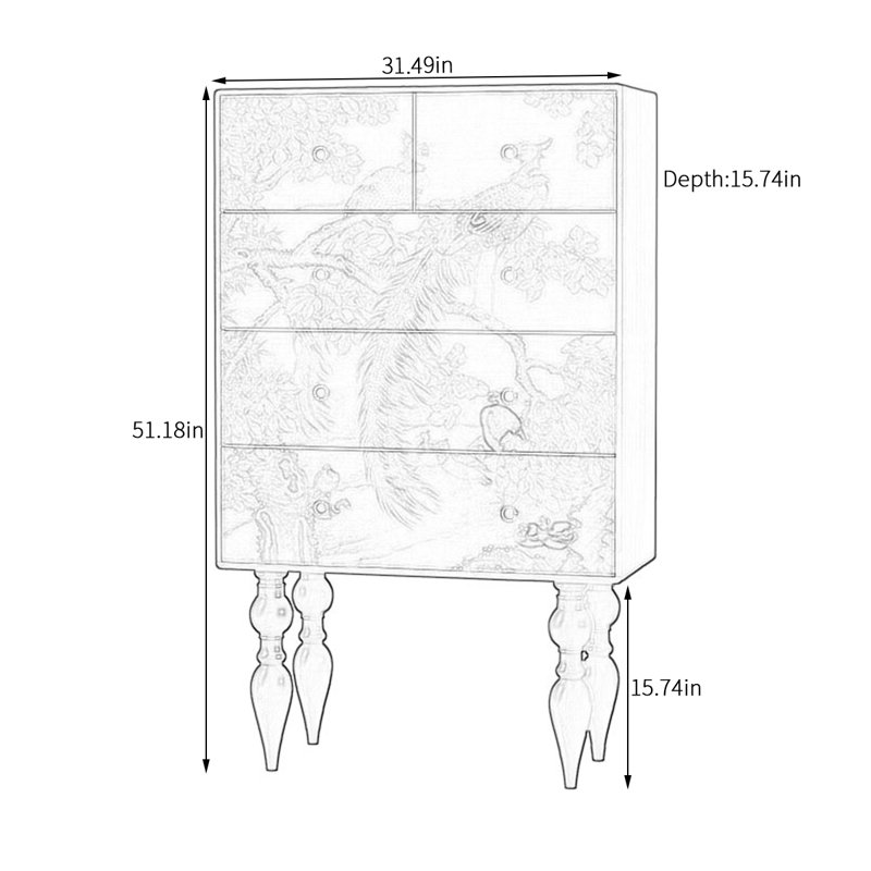 Armoire de rangement de style chinois
