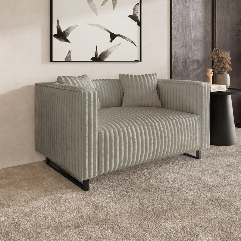 LOVESEAT EN VELOURS BEIGE, Beige