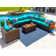 Yussuf Wicker 15 - Person Modular Patio Conversation Sets with Cushions