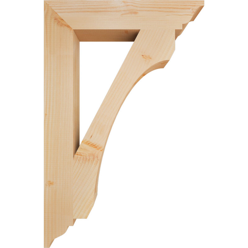 Support en bois rustique traditionnel BKTLEC01, Douglas (lisse), H 34 po x l 3,5 po x P 22 po