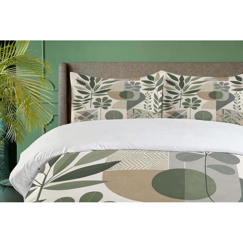 Monstera Duvet Cover, California King Duvet Cover + 2 Standard Shams