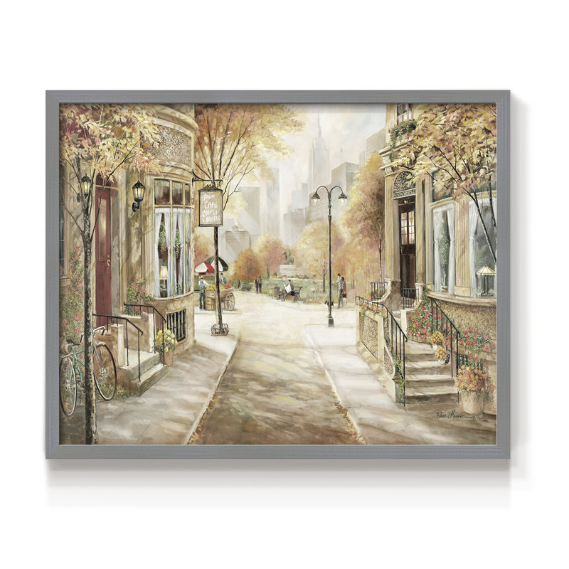 City Café -Framed Print - Restickable, H 8 po x l 10 po, Gris