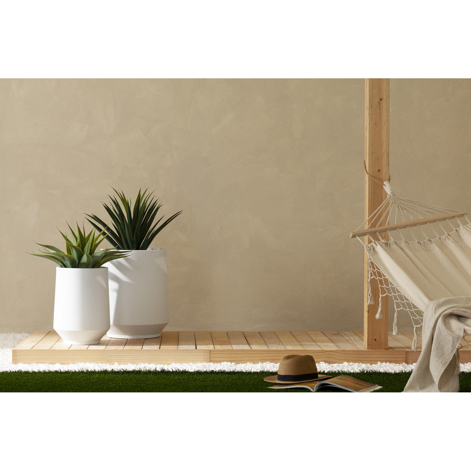 Dalya Pot Planter, White, 16.25" H x 12.25" W x 12.25" D