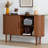 Sideboard Buffer Cabinet with Fluted Slide Doors-1159664252