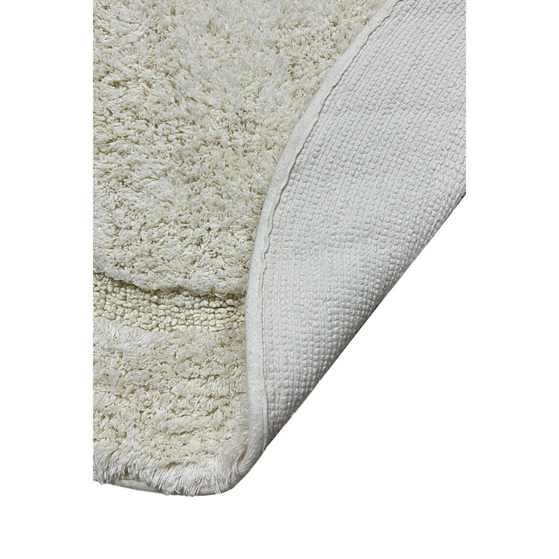 Luxueux tapis de bain écru de 35,4 x 35,4 po | 100% coton, 1,06 lb / m² | Lavable à la machine, repassage à basse température recommandé | Doux, absorbant et durable | Parfait pour les salles de bain élégantes et les spas de style spa