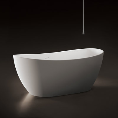 Baignoire de trempage autoportante de 63 po en blanc