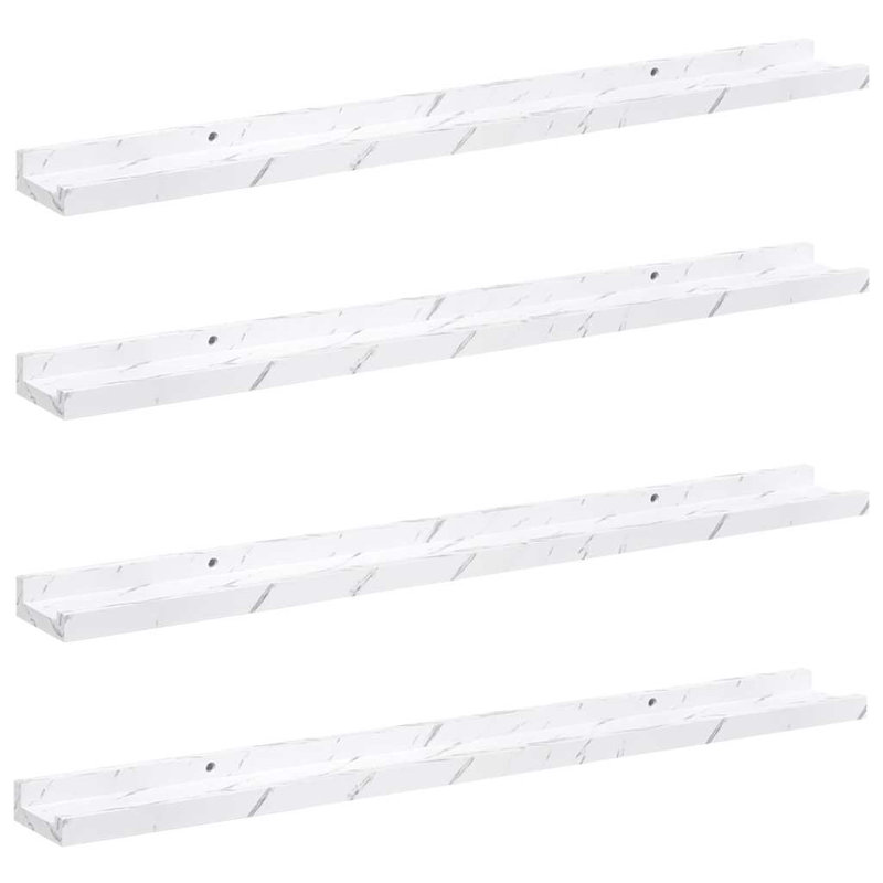 Floating Shelf, 3cm H x 80cm W x 9cm D, White Marble