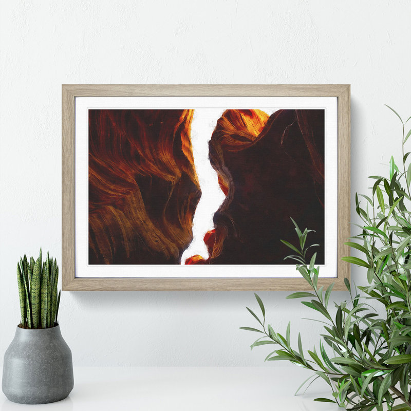 Sandstone in Antelope Canyon Vol.1 - Picture Frame Graphic Art, Oak Framed, 27cm H x 36cm W x 2cm D
