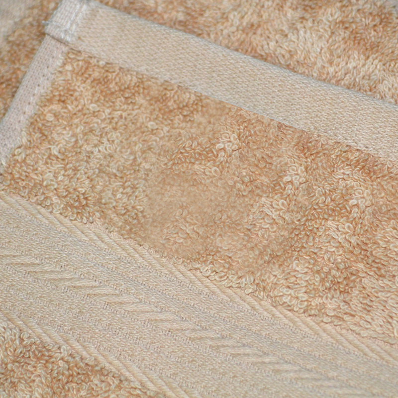 Laver les débarbouillettes 100% coton 600 g / m², absorbant doux, séchage rapide, Beige / gris