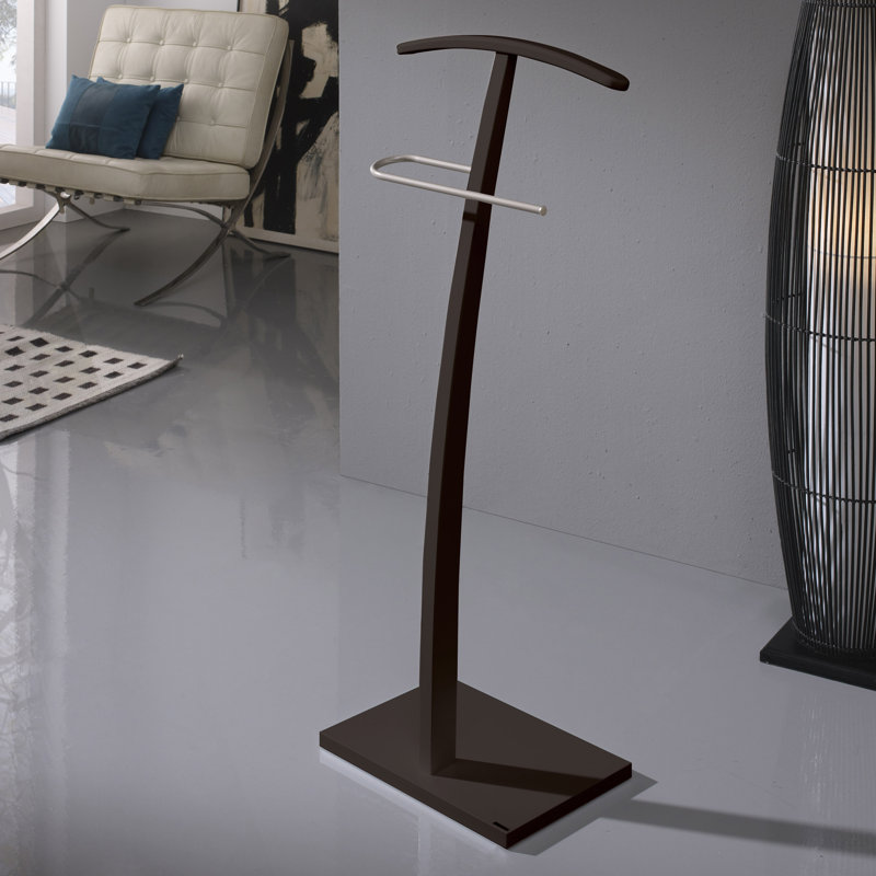 Ritzman Solid Wood Iron Freestanding Valet Stand, Wenge